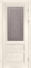 Фото Дверь Аристократ № 2 СЛОНОВАЯ КОСТЬ (700мм, ПОС, каленое с узором, 2000мм, 40мм, натуральный массив дуба, слоновая кость, )