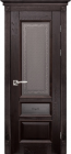 Фото Дверь Аристократ № 3 ольха ВЕНГЕ (800мм, ПОС, каленое с узором, 2000мм, 40мм, натуральный массив ольхи, венге, )