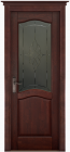 Фото Дверь Лео структур. МАХАГОН (900мм, ПОС, мателюкс графит фрезерованное, 2000мм, 40мм, натуральный массив сосны структурир., махагон, )
