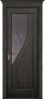 Фото Дверь Даяна ЭЙВОРИ БЛЕК (800мм, ПОС, мателюкс графит фрезерованное, 2000мм, 40мм, натуральный массив ольхи, эйвори блек, )