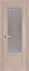 Фото Дверь Аристократ № 4 ольха КРЕМ (700мм, ПОС, каленое с узором, 2000мм, 40мм, натуральный массив ольхи, крем, )