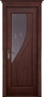 Фото Дверь Даяна МАХАГОН (800мм, ПОС, мателюкс графит фрезерованное, 2000мм, 40мм, натуральный массив ольхи, махагон, )