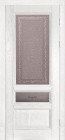 Фото Дверь Аристократ № 3 структ. ВАЙТ (700мм, ПОС, каленое с узором, 2000мм, 40мм, массив дуба DSW структурир., вайт, )