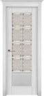Фото Дверь Лондон БЕЛАЯ ЭМАЛЬ (700мм, ПОС, мателюкс осветленный с фацетом, 2000мм, 40мм, натуральный массив дуба, белая эмаль, )