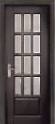 Фото Дверь Лондон ольха ВЕНГЕ (900мм, ПОС, мателюкс осветленный с фацетом, 2000мм, 40мм, натуральный массив ольхи, венге, )