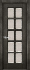 Фото Дверь Лондон-2 структ. ЭЙВОРИ БЛЕК (600мм, ПОС, мателюкс осветленный с фацетом, 2000мм, 40мм, массив дуба DSW структурир., эйвори блек, )
