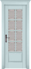 Фото Дверь Лондон ольха СКАЙ (600мм, ПОС, мателюкс осветленный с фацетом, 2000мм, 40мм, натуральный массив ольхи, скай, )