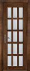 Фото Дверь Лондон-2 АНТИЧНЫЙ ОРЕХ (900мм, ПОС, мателюкс осветленный с фацетом, 2000мм, 40мм, натуральный массив дуба, античный орех, )