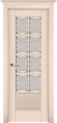 Фото Дверь Лондон КРЕМ (600мм, ПОС, мателюкс осветленный с фацетом, 2000мм, 40мм, натуральный массив дуба, крем, )