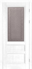 Фото Дверь Аристократ № 2 БЕЛАЯ ЭМАЛЬ (900мм, ПОС, каленое с узором, 2000мм, 40мм, натуральный массив дуба, белая эмаль, )