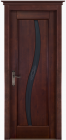 Фото Дверь Соло МАХАГОН (900мм, ПОС, мателюкс графит фрезерованное, 2000мм, 40мм, натуральный массив ольхи, махагон, )