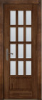 Фото Дверь Лондон АНТИЧНЫЙ ОРЕХ (800мм, ПОС, мателюкс осветленный с фацетом, 2000мм, 40мм, натуральный массив дуба, античный орех, )