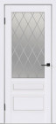 Фото Дверь Scandi 3V, белый RAL 9003 (800мм, ПОС, ромб светлый, 2000мм, 40мм, эмаль, белый)