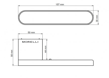 Ручка дверная Morelli MH-62-R50 WD BL, черный