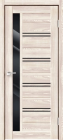 Фото Дверь X-LINE 1 клен крем (700мм, ПОС, лакобель черное, 2000мм, 40мм, экошпон, клен крем)