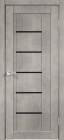 Фото Дверь NEXT 3 муар светло-серый (900мм, ПОС, лакобель черное, 2000мм, 40мм, экошпон, муар светло-серый)