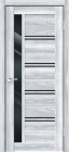 Фото Дверь X-LINE 1 клен айс (600мм, ПОС, лакобель черное, 2000мм, 40мм, экошпон, клен айс)