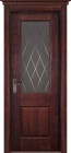 Фото Дверь Классика № 5 МАХАГОН (700мм, ПОС, мателюкс графит фрезерованное, 2000мм, 40мм, натуральный массив дуба, махагон, )