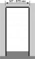 Фото Перекладина дверного блока Invisible (675мм, ., ., прямоугольный, M7 (к полотну 600мм), петли Kubica, с уплотнителем, ., .)