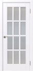 Фото Дверь Терция ПО/Сатинат, Винил белый (900мм, ПОС, сатинат, 2000мм, 38мм, Soft-touch, белый)
