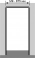 Фото Перекладина дверного блока Invisible (875мм, ., ., прямоугольный, M9 (к полотну 800мм), петли Kubica, с уплотнителем, ., .)