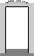 Фото Перекладина дверного блока Invisible (975мм, ., ., прямоугольный, M10 (к полотну 900мм), петли Kubica, с уплотнителем, ., .)