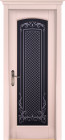 Фото Дверь Витраж структур. КРЕМ (700мм, ПОС, 2000мм, 40мм, натуральный массив сосны структурир., крем)