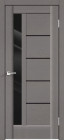 Фото Дверь PREMIER 3 ясень грей структур. (700мм, ПОС, лакобель черное, 2000мм, 40мм, soft-touch, ясень грей структурный, )