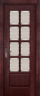 Фото Дверь Лондон ольха МАХАГОН (600мм, ПОС, 2000мм, 40мм, натуральный массив ольхи, махагон)