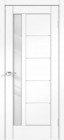 Фото Дверь PREMIER 3 ясень белый структур. (800мм, ПОС, лакобель белое, 2000мм, 40мм, Soft-touch, ясень белый структурный)