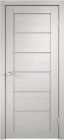Фото Дверь LINEA 1 дуб белый (600мм, ПОС, мателюкс, 2000мм, 40мм, экошпон, дуб белый)