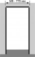 Фото Перекладина дверного блока Invisible (775мм, ., ., прямоугольный, M8 (к полотну 700мм), петли Kubica, с уплотнителем, ., .)