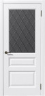 Фото Дверь Пиано ПО/Ромб графит, Ясень белый (800мм, ПО, ромб графит, 2000мм, 38мм, ПВХ, белый)